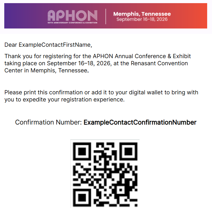 Conference Registration Confirmation Example